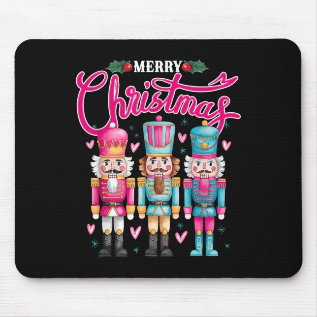 Deez Nuts Nutcracker Merry Christmas Matching Paja Mouse Mat (Front)