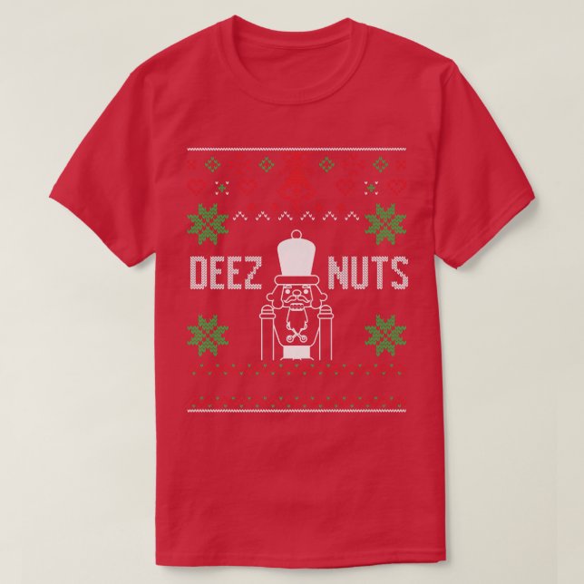 Deez Nuts Nutcracker Ugly Christmas Sweater Xmas P (Design Front)