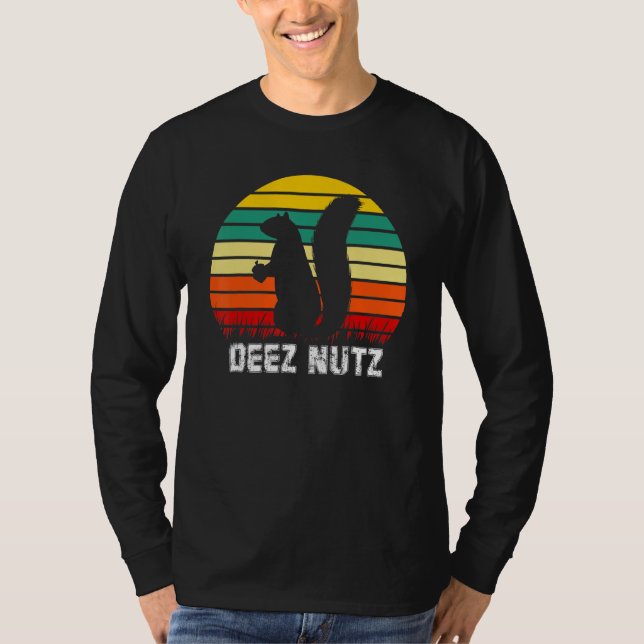 Deez Nuts Nutcracker Xmas Pajama Funny Squirrel Ch T-Shirt (Front)