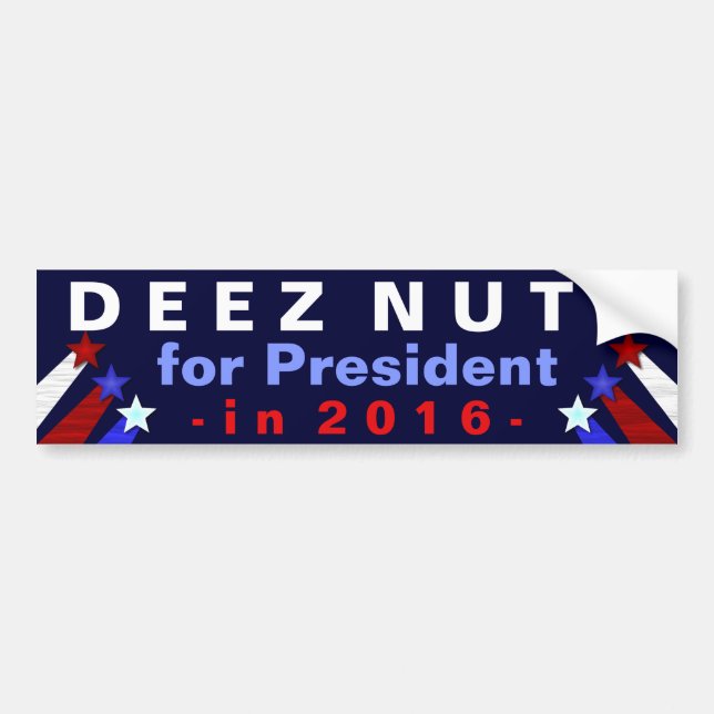Deez Nuts President 2016 Election Funny Bumper Sticker (Front)