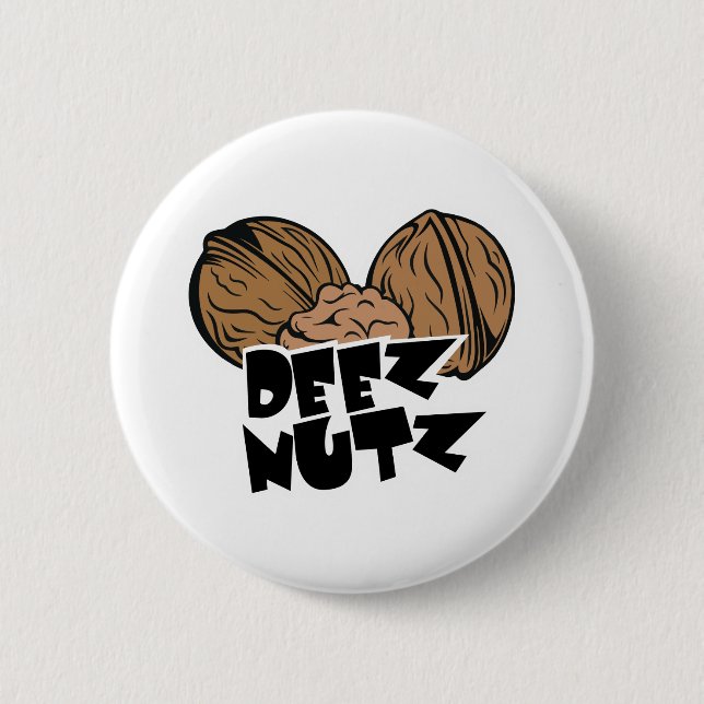 Deez Nutz Funny Illustration 6 Cm Round Badge (Front)