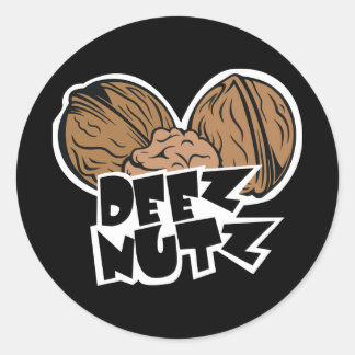 Deez Nutz Funny Illustration Classic Round Sticker