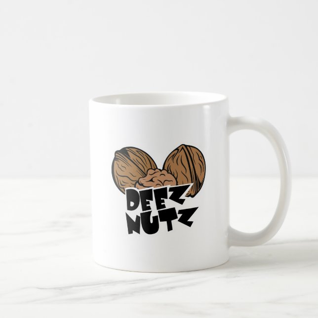 Deez Nutz Funny Illustration Mug (Right)