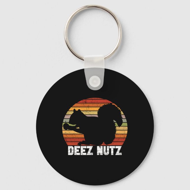 Deez Nutz Nutcracker Squirrel Gopher Chipmunk Dees Key Ring (Front)