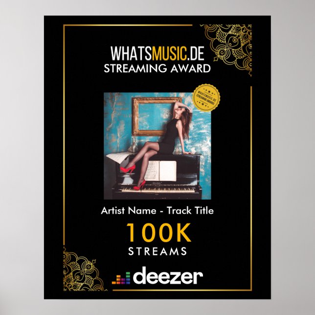Deezer Music Streaming Award Poster (Front)