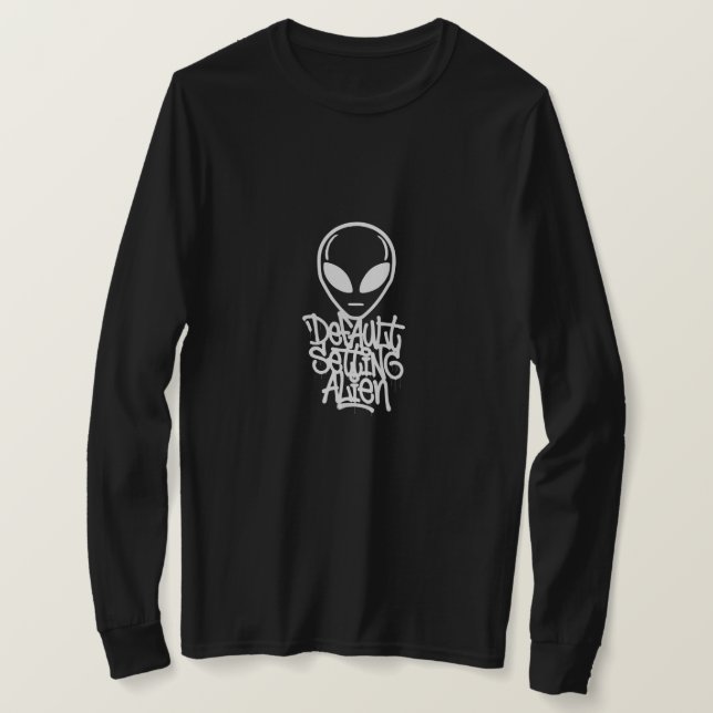 Default Setting Alien (Style 2 Black) T-Shirt (Design Front)