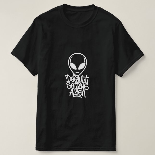 Default Setting Alien (Style 2 Black) T-Shirt (Design Front)