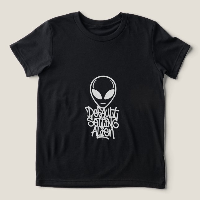 Default Setting Alien (Style 2 Black) Tri-Blend Shirt (Design Front)