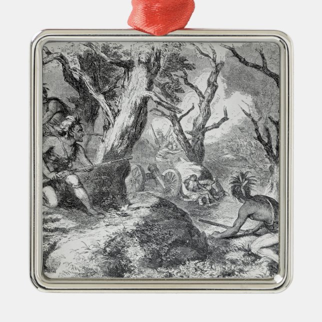 Defeat of General Braddock Metal Tree Decoration (Front)