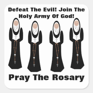 Defeat the evil...Pray the rosary Sticker