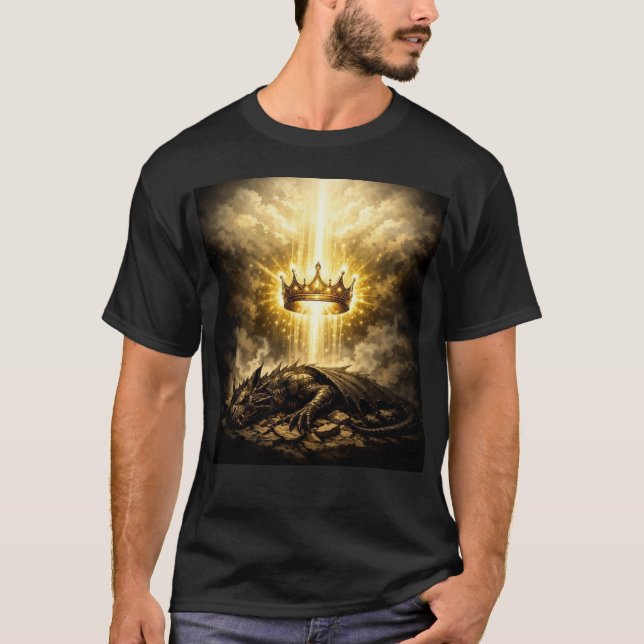 Defeated dragon by King Jesus T-Shirt (Front)