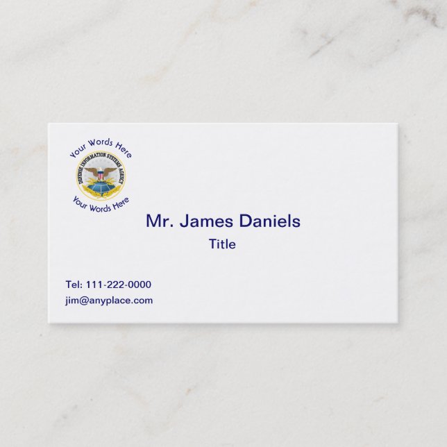 Defence Information Services Agency DISA Business Card (Front)