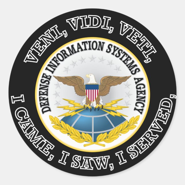 Defence Information Systems Agency (DISA) VVV Classic Round Sticker (Front)