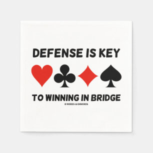 Defence Is Key To Winning In Bridge Card Suits Napkin