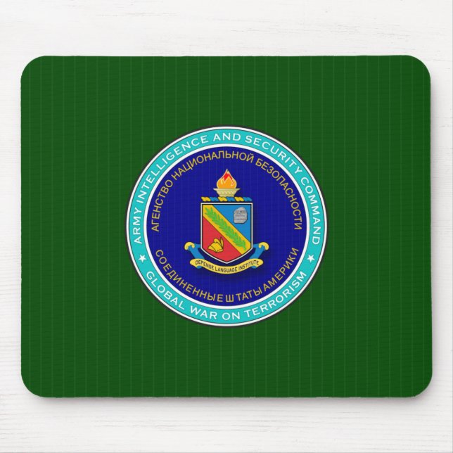 Defence Language Institute insignia on seal image Mouse Mat (Front)
