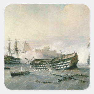 Defence of the Havana Promontory in 1762, c.1898 Square Sticker