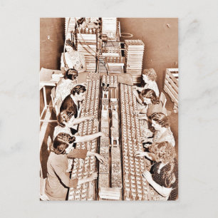 Defence Plant Assembly Line Postcard