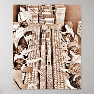 Defence Plant Assembly Line Poster