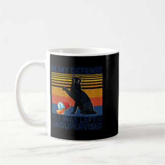 Defence Was Left Unsupervised Gifts Men Funny Cat Coffee Mug