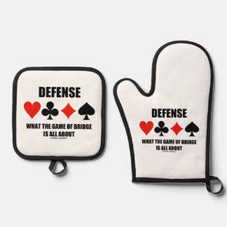 Defence What The Game Of Bridge Is All About Oven Mitt & Pot Holder Set