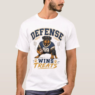 Defence Wins Treats Rottweiler Football T-Shirt