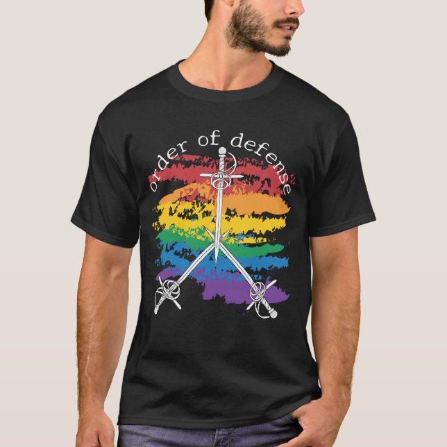 Defence Woodcut Pride T-Shirt (Front)