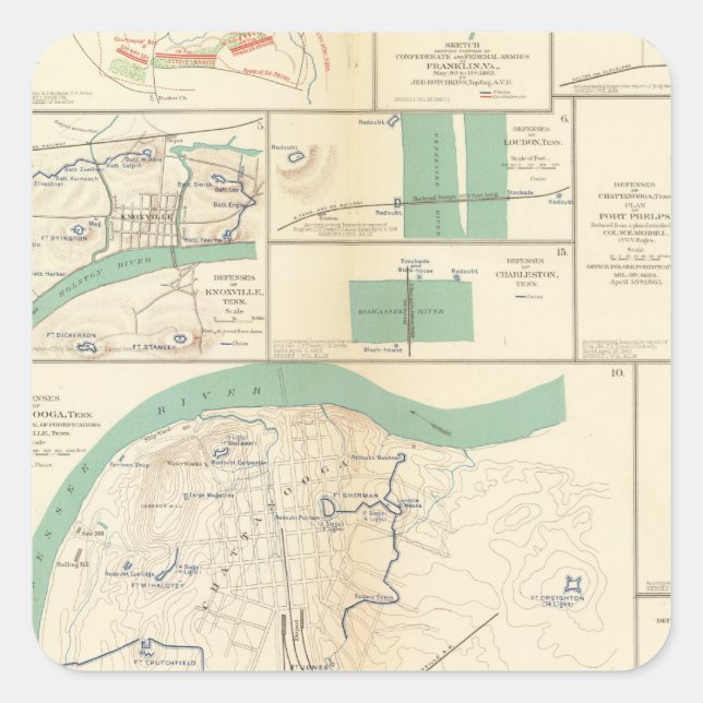 Defences Chattanooga Square Sticker (Front)