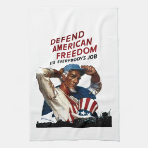 Defend American Freedom Tea Towel