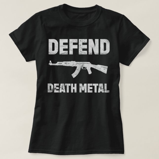 Defend Death Metal Atheist Black Satan Grindcore L T-Shirt (Design Front)