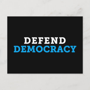 Defend Democracy Black Postcard