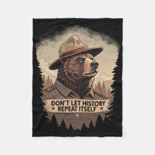 Defend Democracy - Don't Let History Repeat Itself Fleece Blanket