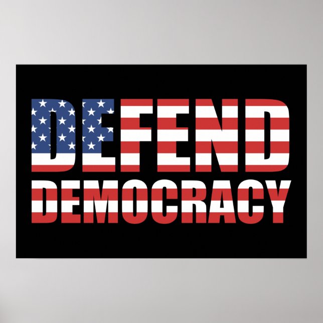 Defend Democracy Pro-Democracy Voting Rights Poster (Front)