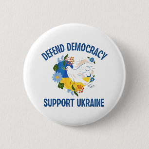 Defend Democracy Support Ukraine American 6 Cm Round Badge