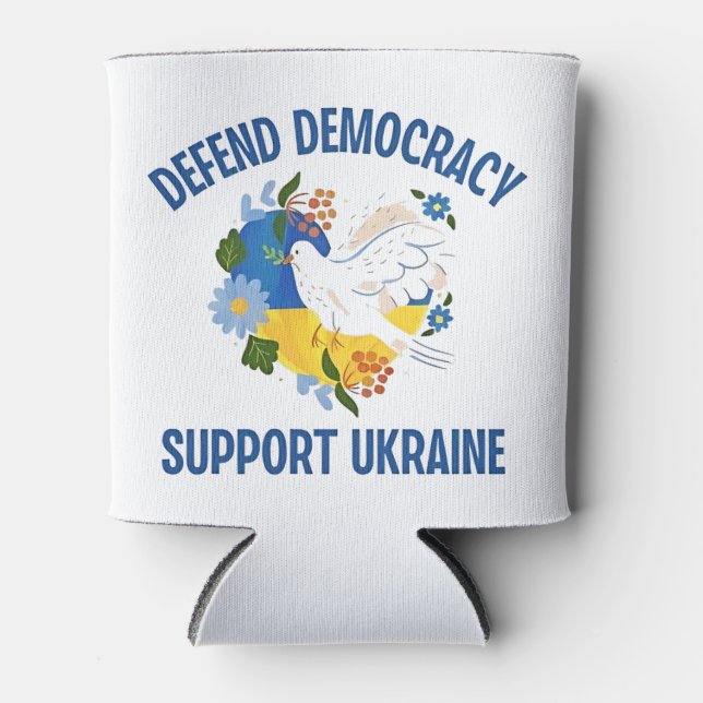 Defend Democracy Support Ukraine American Can Cooler (Front)