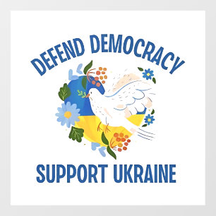 Defend Democracy Support Ukraine American Window Cling