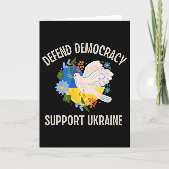 Defend Democracy Support Ukraine  Card (Front)