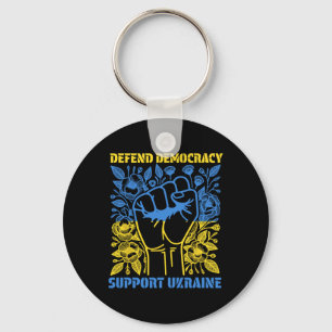 Defend Democracy Support Ukraine Peace Stand With  Key Ring