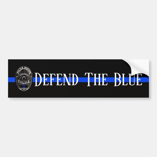 DEFEND THE BLUE POLICE BUMPER STICKER (Front)