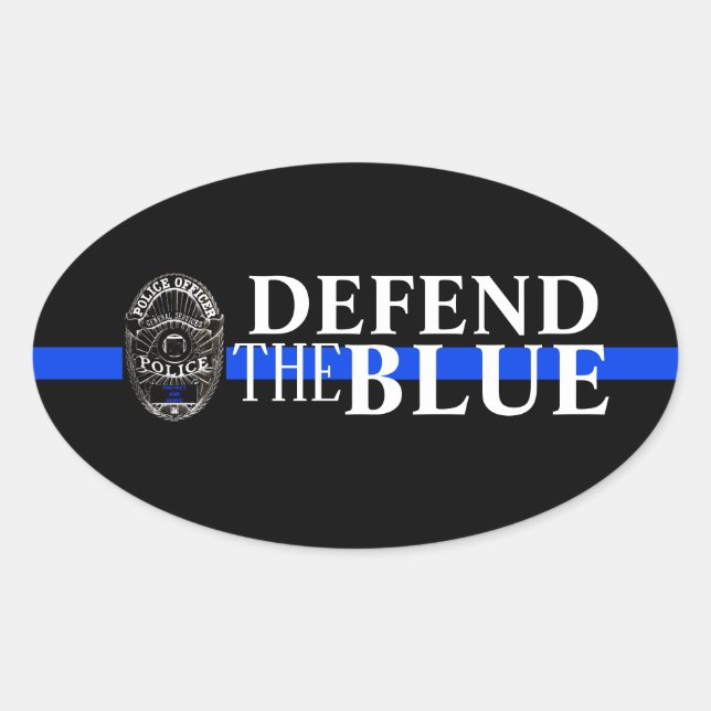 DEFEND THE BLUE SUPPORT POLICE BUMPER STICKER (Front)