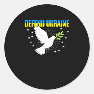 Defend Ukraine Peace Dove Classic Round Sticker