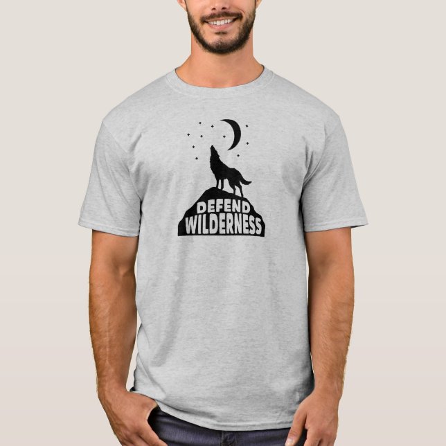 Defend Wilderness Wolf Moon T-Shirt (Front)
