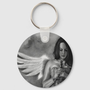 Defender Angel  Girl Sword Key Ring