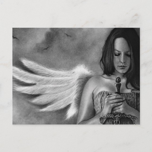 Defender Angel  Girl Sword Postcard (Front)