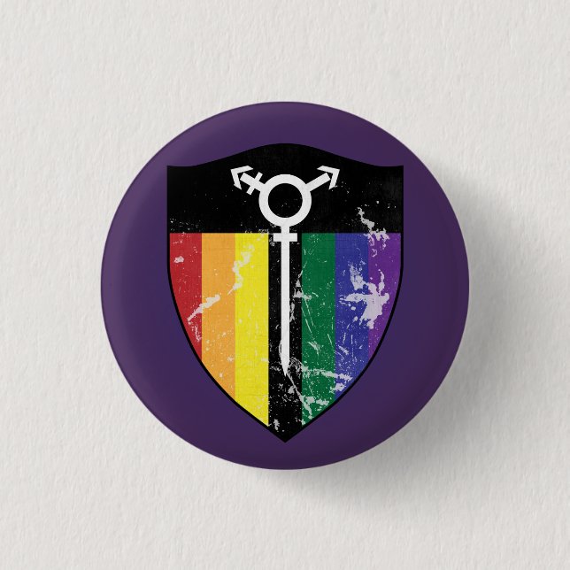 Defender Shield 02 (LGBTQIA) 3 Cm Round Badge (Front)