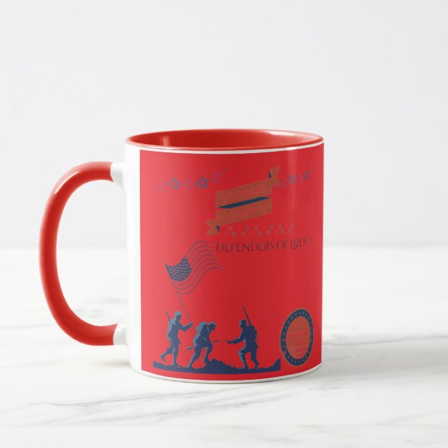 Defenders of Liberty bright red Mug (Left)