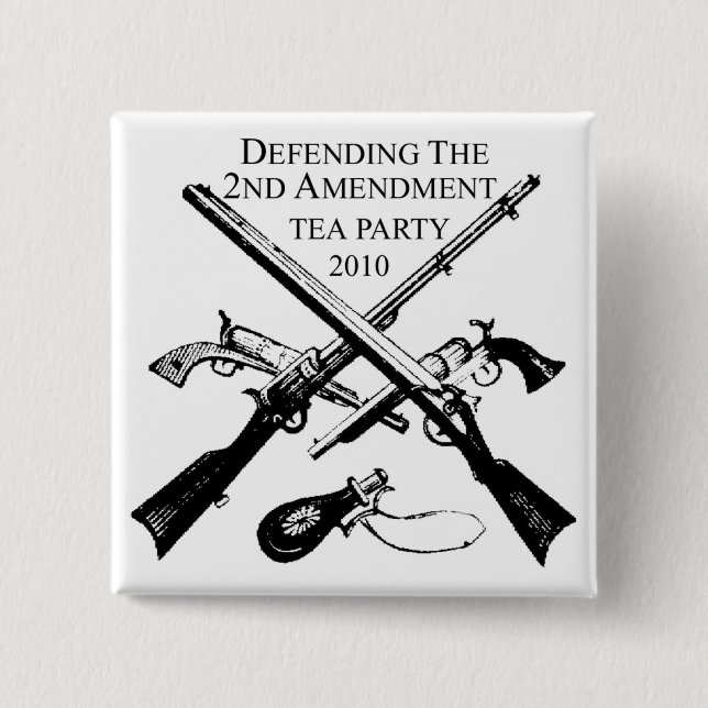 DEFENDING THE 2ND AMENDMENT 15 CM SQUARE BADGE (Front)