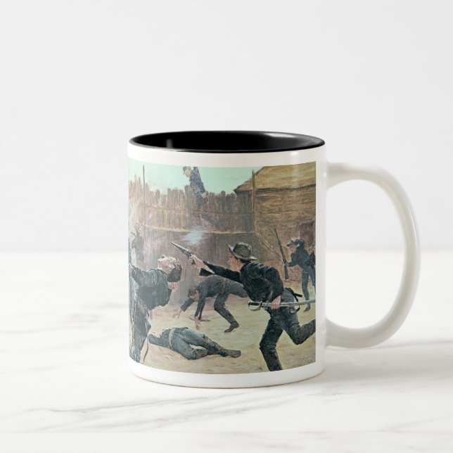 Defending the Fort: Indians attack a U.S. Cavalry Two-Tone Coffee Mug (Right)