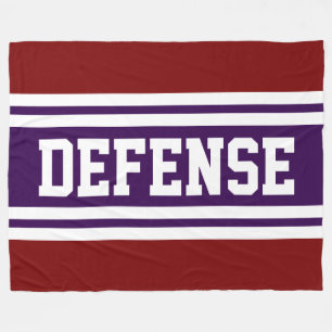 DEFENSE Athletic Purple Red White Racing Stripes Fleece Blanket