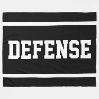 DEFENSE Athletic White Text Stripes On Bold Black