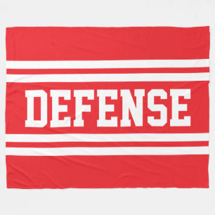 DEFENSE Bold Athletic Black White Racing Stripes Fleece Blanket